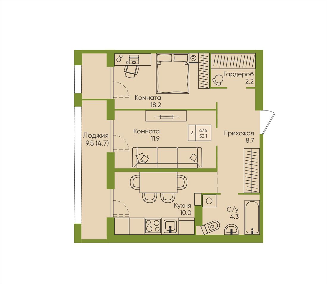 Купить 2-комнатную квартиру